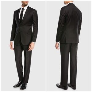 Emporio Armani Super 130s Wool Two Piece Suit in Black